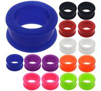 MoDTanOiz Flexible silicone flesh tunnel double flared ear plug piercing available size 8g (3mm) to 1 3/16' (30mm) Please Choose Size And Color (1 Pair ONLY)