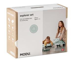 Modu The Explorer Set | Ocean Mint/Forest Green | Premium Life-Size Building Toy for Kids | 15+ Builds for Active Play & Motor Skills | Ride-On & Balance Toy | Creative Play for Toddlers, Age 0-6