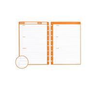 MODUBOOQ - 32 orange weekly reusable discbound duratech3 pages - inserts with week planners for smart notebook - A5 32 páginas naranjas semanales reutilizables encuadernadas en disco - A5
