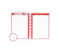 MODUBOOQ - 32 red monthly reusable discbound duratech3 pages - inserts with month planners for smart notebook - A5