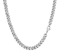 Modubu Cuban Chain for Men, Thick Stainless Steel Silver Chain Hip Hop Link Necklace (50cm*5mm)