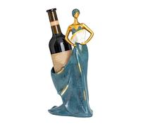 MODUDY Statue Wine Rack,Ballet Dancing Girl Wine Rack,Dancing Girl Figurines Wine Holder Statue Synthetic Resin Wine Bottle Rack Stand, Bar Counter Home Decoration(Blue)