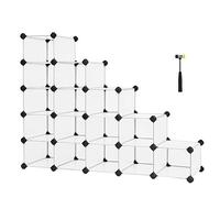 Modular 15-Cube Storage Unit Plastic Shelf for Shoes and nizing Versatile Home & Office Solution 30 x 89.2 x 69.2 cm Stylish White LPC44S