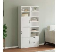 Modular 4-Piece White Pine Side Cabinets 40x24x79 cm - Stylish Storage Solution for Kitchen, Living Room, Entryway - Ample Space