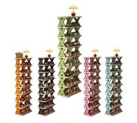 Modular 7-Tier Shoe Rack, Space-Saving Plastic Shoe for Entryway, Hallway & Corridor, Easy Assembly Storage Cabinet (Green, 26 * 48 * 100 cm)