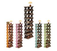 Modular 7-Tier Shoe Rack, Space-Saving Plastic Shoe for Entryway & Hallway, Easy Assembly Shoe Cabinet (Black, 26 * 48 * 100 cm)