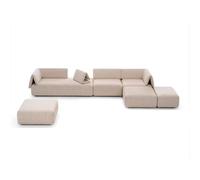 Modular Armless Sofa - Foam Couch for Living Room, Bedroom, Office, Easy Assembly, Italian Minimalist Style, Oversized Design