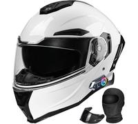 Modular Bluetooth Integral Helmet, Motorcycle Full Face Flip Helmet, ECE 22.06 Approved, for Scooter Moto Cross, Men Women F,X-Large