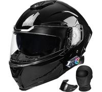 Modular Bluetooth Integral Helmet, Motorcycle Full Face Flip Helmet, ECE 22.06 Approved, for Scooter Moto Cross, Men Women E,Medium