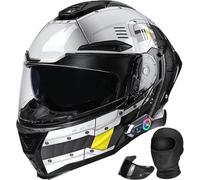 Modular Bluetooth Integral Helmet, Motorcycle Full Face Flip Helmet, ECE 22.06 Approved, for Scooter Moto Cross, Men Women B,X-Large