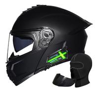 Modular Bluetooth Motorcycle Helmet Full Face Flip Up - DOT/ECE Certified, Anti-Fog Dual Visor, Built-in Headset, Lightweight Design(E,M 55~56CM)