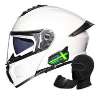 Modular Bluetooth Motorcycle Helmet Full Face Flip Up - DOT/ECE Certified, Anti-Fog Dual Visor, Built-in Headset, Lightweight Design(K,XXL 61~62CM)