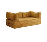 Modular Boneless Couch with Armrests & Backrest - Compression Cloud Sofa Stylish Corduroy Fabric for Living Room & Office Compact Couch in a Box 78.7in Yellow