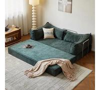 Modular Boneless Sofa with Armrests Compression Cloud Couch for Living Room & Office Soft Corduroy Fabric Space-Saving Couch in a Box Green 78.7in