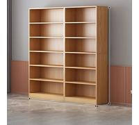 Modular Bookshelf with Floor Cabinet Feet Stable Back Panel for Secure Storage MultiShelf Open Display Case Versatile Bookcase for Corner & Home Use (Natural A100)