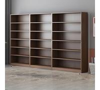 Modular Brown Bookshelf with Back Panel & Floor Cabinet Feet MultiShelf Open Storage for Display & Corner Use Versatile Bookcase for Any RoomA200