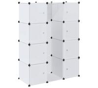 Vidaxl Modular Cabinet 14 Compartments Black And White 37X146X180.5 Cm, Black