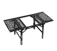 Modular Camping Table with Integrated Storage, 90cm Expandable Aluminum Alloy Desktop for Outdoor Use, Compatible with IGT Frame, Foldable Design with Hidden Bottle Opener and Hanging Panel - Black