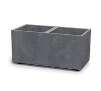 Modular Concrete Square Planter with Inner Pot Garden Patio Home Decor Beton Effect Moder Weather Resistant Stackable Design (Marengo, Small - Rectangle)