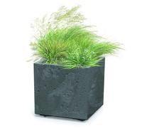 Modular Concrete Square Planter with Inner Pot Garden Patio Home Decor Beton Effect Moder Weather Resistant Stackable Design (Marengo, Small - Square)