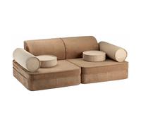Modular corduroy sofa Brown one size