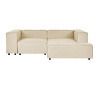 Modular Corner Sofa APRICA Faux Linen Beige 2 Seater Left Hand