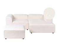 Modular Corner Sofa 2 Seater ARDAL Boucle Off-White with Ottoman Left Hand