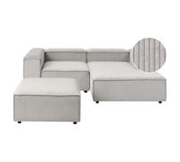 Modular Corner Sofa 2 Seater ARDAL with Ottoman Corduroy Taupe Left Hand