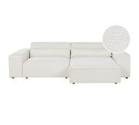 Modular Corner Sofa 2 Seater HELLNAR Boucle Off-White Left Hand