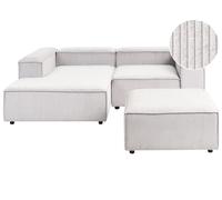 Modular Corner Sofa 3 Seater ARDAL Right Hand Off-White Corduroy with Ottoman