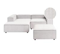 Modular Corner Sofa 3 Seater ARDAL Right Hand Off-White Corduroy with Ottoman
