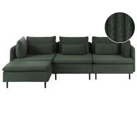 Modular Corner Sofa 3 Seater EGERIS Corduroy Dark Green Right Hand
