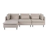 Modular Corner Sofa 3 Seater EGERIS Fabric Beige Right Hand