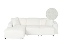 Beliani Modular Corner Sofa 3 Seater Hede Boucle White Right Hand