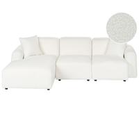 Modular Corner Sofa 3 Seater HEDE Boucle White Right Hand
