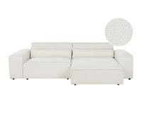 Modular Corner Sofa 3 Seater HELLNAR Boucle Off-White Left Hand