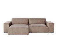 Modular Corner Sofa 3 Seater HELLNAR Fabric Light Brown Right Hand
