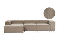 Modular Corner Sofa 4 Seater ARDAL Right Hand Light Brown Corduroy