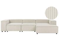 Modular Corner Sofa 4 Seater ARDAL Corduroy Off-White Left Hand