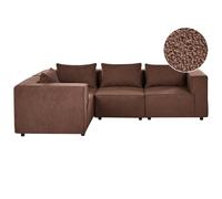 Beliani Modular Corner Sofa 4 Seater Axebo Boucle Brown Right Hand