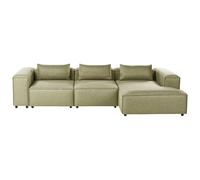 Modular Corner Sofa 4 Seater BRANDE Fabric Light Green Left Hand