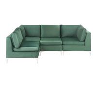 Modular Corner Sofa 4 Seater EVJA Velvet Green Right Hand