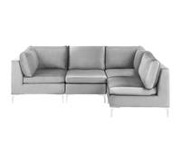 Modular Corner Sofa 4 Seater EVJA Left Hand Grey Velvet