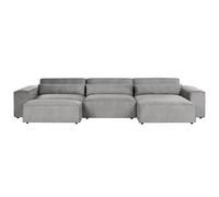 Beliani Modular Corner Sofa 4 Seater Hellnar With Ottoman Fabric Grey Left Hand