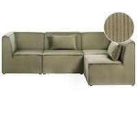 Modular Corner Sofa 4 Seater LEMVIG Corduroy Green Left Hand