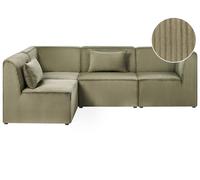 Modular Corner Sofa 4 Seater LEMVIG Corduroy Green Right Hand