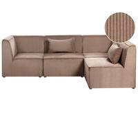 Modular Corner Sofa 4 Seater LEMVIG Corduroy Sand Beige Left Hand