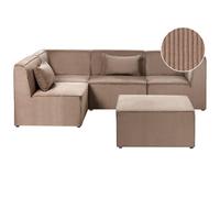 Modular Corner Sofa 4 Seater LEMVIG Corduroy Sand Beige Right Hand