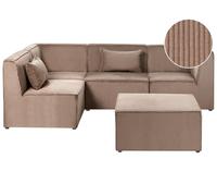 Modular Corner Sofa 4 Seater LEMVIG Corduroy Sand Beige Right Hand