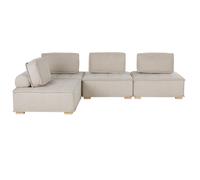 Modular Corner Sofa 4 Seater TIBRO Fabric Light Beige Right Hand